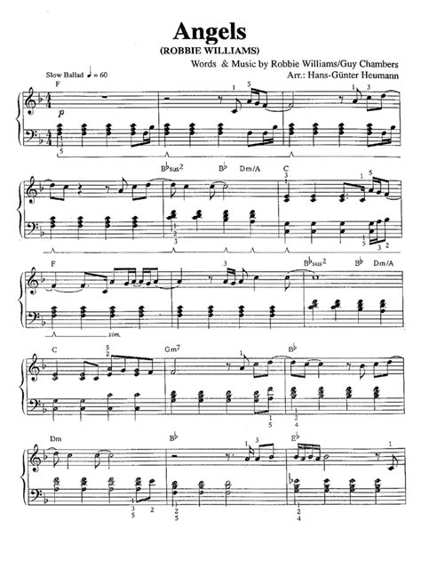 ANGELS Easy Piano Sheet music | Easy Sheet Music