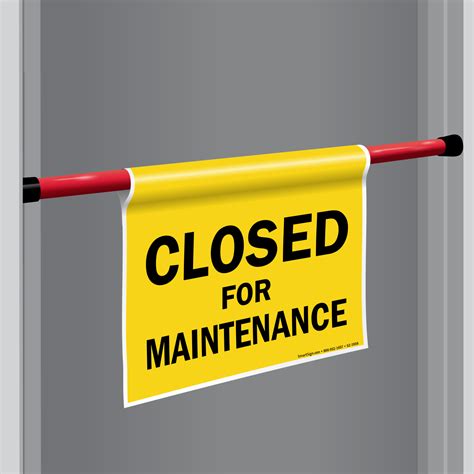 Closed For Maintenance Door Barricade Sign, SKU: S2-1958 - MySafetySign.com