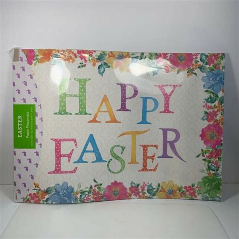 Happy Easter Paper Placemats 24 Count 16" x 12" Floral Spring | eBay