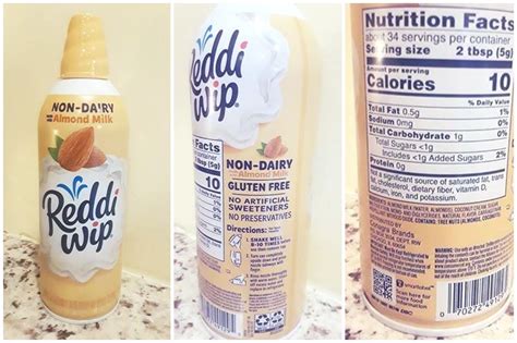 Reddi Whip Nutrition Label - Label Ideas