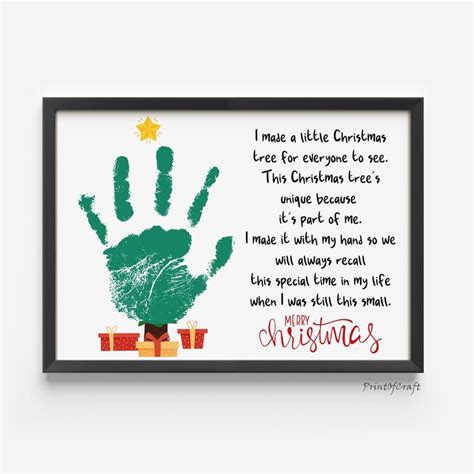 Merry Christmas Tree Handprint Art Poem Handprint Craft for - Etsy ...