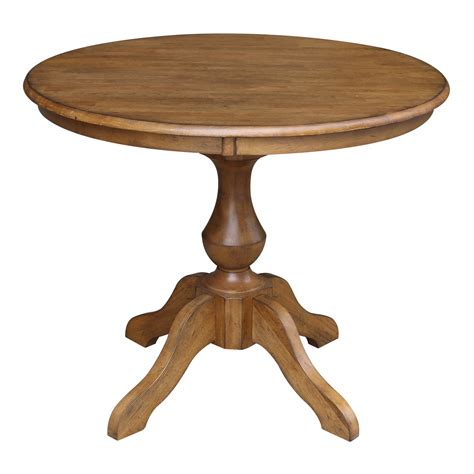 36" Round Pedestal Dining Table - Pecan - Walmart.com