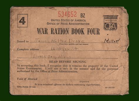 WWII Ration Stamps @ Mass History