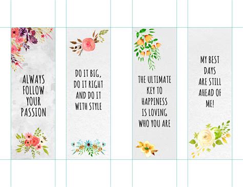 Motivational Bookmarks Template, Quote Bookmarks, Printable Bookmarks Set, Motivational Quotes ...