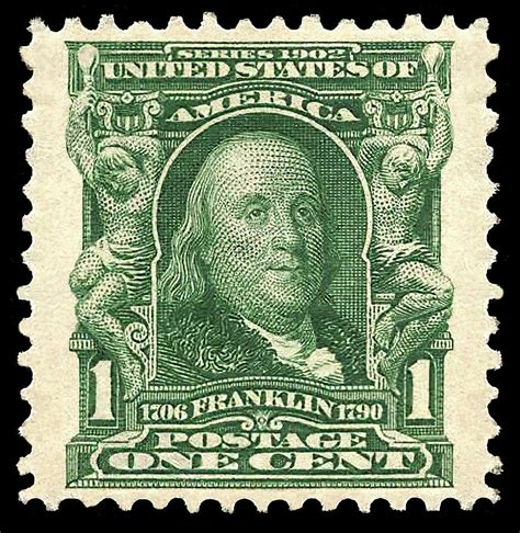 One Cent Benjamin Franklin Stamp 1902 Photograph by Daniel Hagerman