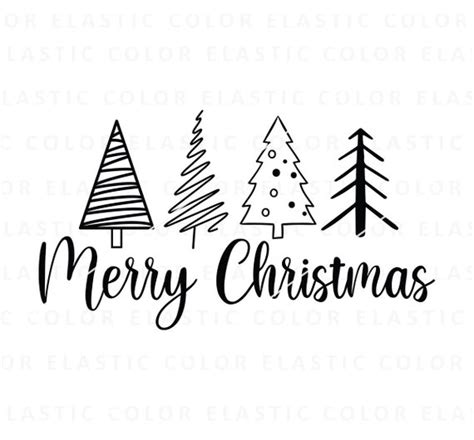 Merry Christmas Svg Christmas Typography Design With | Etsy