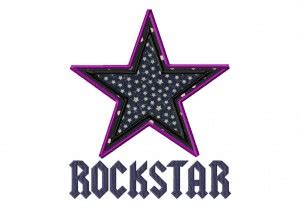 Free Rockstar Design Includes Both Applique and Fill Stitch – Daily ...