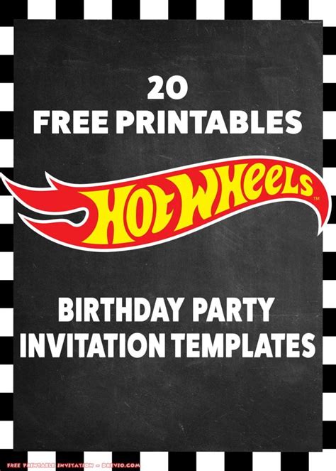 20+ Hot Wheels Party Invite Free Printables | DREVIO