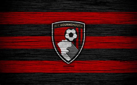 Download wallpapers Bournemouth, 4k, Premier League, logo, England, wooden texture, FC ...