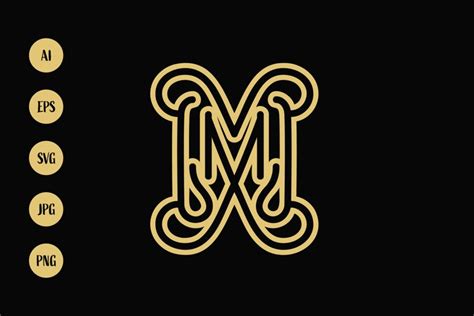 M letter monogram logo design