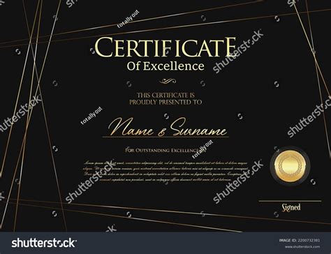 Certificate Diploma Black Gold Design Vector Stock Vector (Royalty Free) 2200732381 | Shutterstock