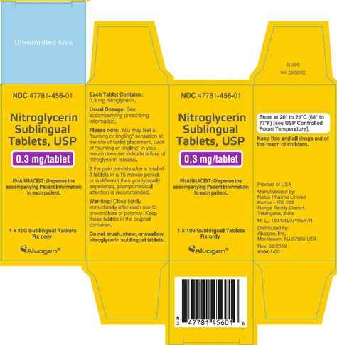 Nitroglycerin Sublingual Tablet - FDA prescribing information, side ...