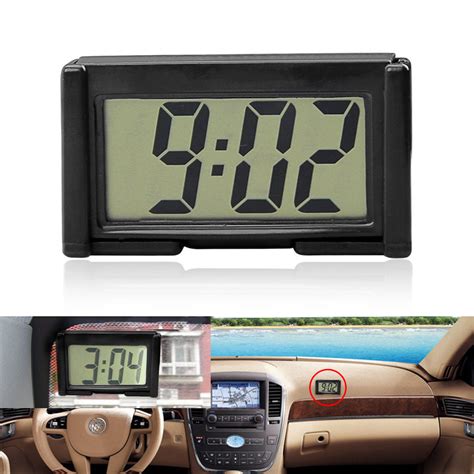 Mini Car Clock Auto Car Truck Dashboard Time Self-Adhesive Bracket Vehicle Electronic Digital ...