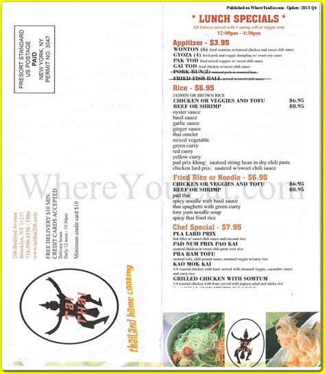 Tai Thai Restaurant in Brooklyn / Menus & Photos