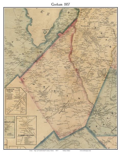 Gorham, Maine 1857 Old Town Map Custom Print - Cumberland Co. - OLD MAPS