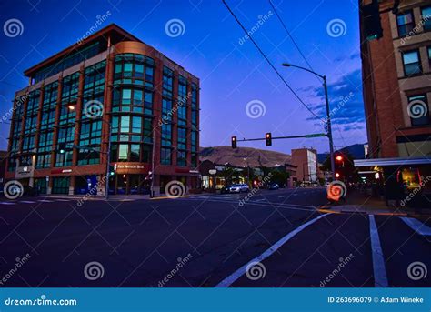 Downtown Missoula Montana at Dusk Editorial Stock Image - Image of stop ...