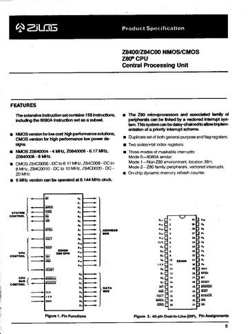 Zilog Z80 Datasheet : Free Download, Borrow, and Streaming : Internet ...