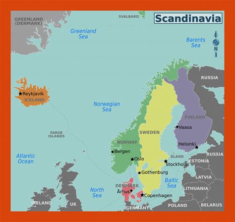 Map Of Europe And Scandinavia - Coastal Map World