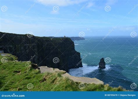 The Needle Rock Formation on the Cliff`s of Moher Stock Photo - Image ...