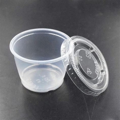 50Pcs Sauce Cups Disposable Plastic Clear Sauce Chutney Cups Boxes With ...