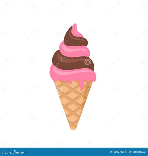 Ice Cream Design Isolated on Background. Ice Cream Cone Stock Vector - Illustration of symbol ...