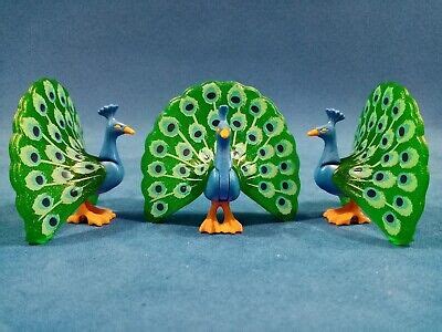 PLAYMOBIL DIORAMA RARE set bid now x3 figures series peacock bird animal tail up $9.99 - PicClick