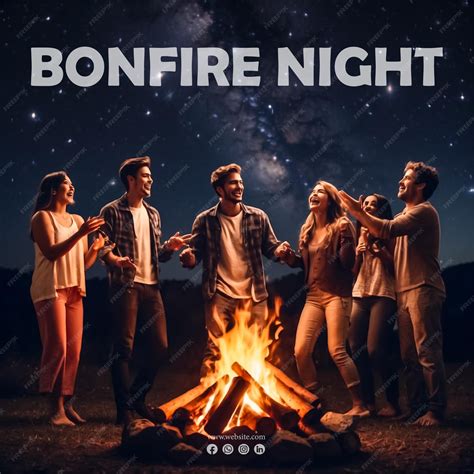 Premium Vector | Bonfire night colorful fireworks festival social media template