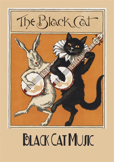 Black Cat Remix Vintage Poster Free Stock Photo - Public Domain Pictures