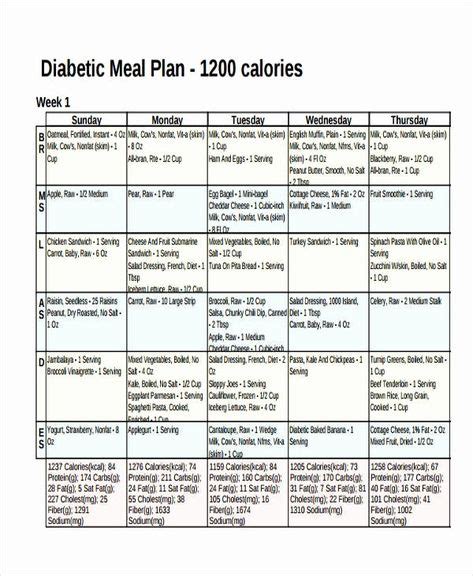 Diabetic Meal Planning Template Fresh 10 Meal Plan Examples Samples ...