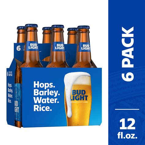 Bud Light Beer, 6 Pack Beer – 12 FL OZ Bottles - Walmart.com