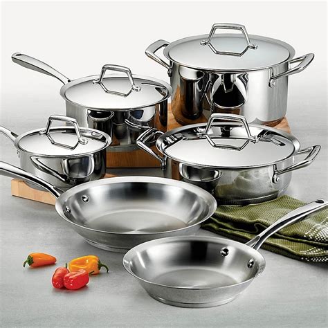 Tramontina Gourmet Prima 10-Piece Cookware Set Stainless Steel | Cookware set, Cookware set ...