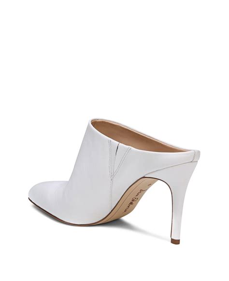 Sam Edelman Women's Oran Leather High-heel Mules in White - Lyst