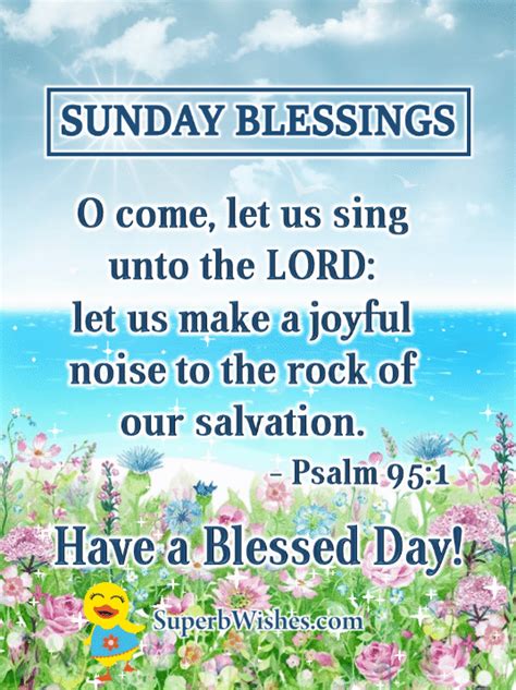 Sunday Blessings Animated Bible Verse GIF Psalm 95:1 | SuperbWishes