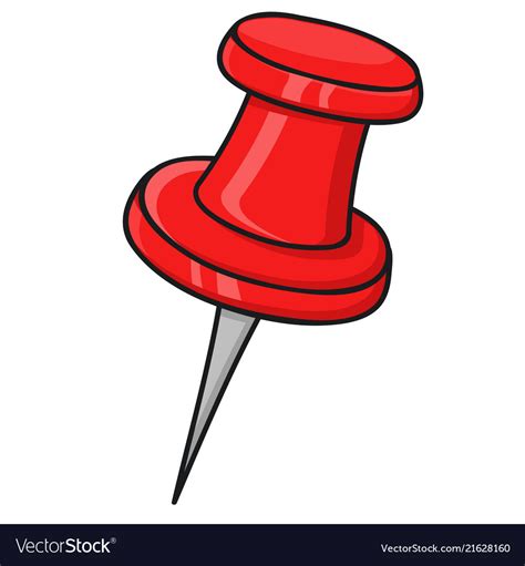 Red thumbtack doodle style Royalty Free Vector Image