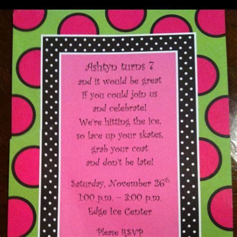 9th Birthday Party Invitation Wording Lovely Ice Skating Birthday Party ...