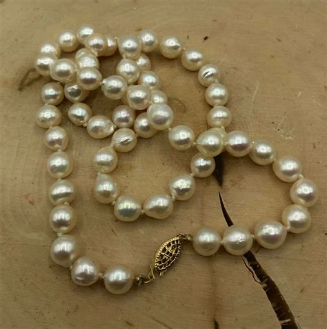 White Pearl Necklace 23.5 Long - Etsy