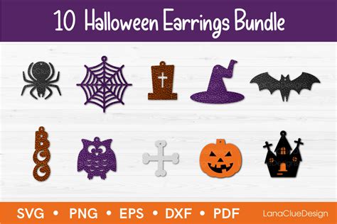 Halloween Earrings SVG Bundle Graphic by LanaClueDesign · Creative Fabrica