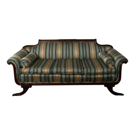 Vintage Upholstered Hickory Furniture Co. Davenport Sofa. | Chairish