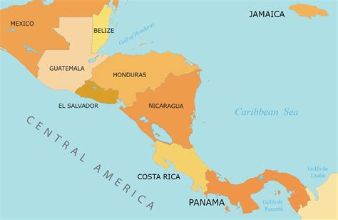 Central America Map - Countries and Cities - GIS Geography