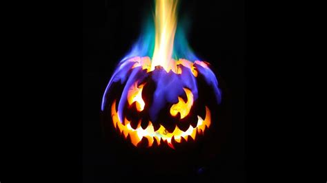 Rainbow Fire Halloween Jack-o-Lantern - YouTube