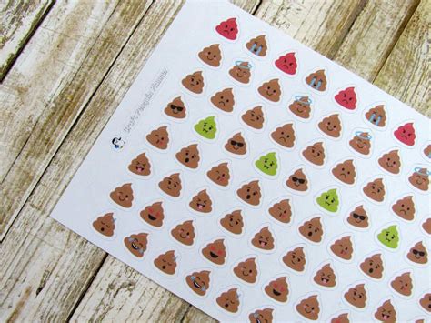 Poop Emoji Stickers, Poop Stickers, Emoji Stickers, Poop Emoji ...