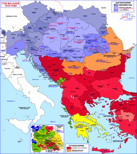 Map : Balkans, Ottoman and Austrian Empire 1815-1859 - Infographic.tv ...