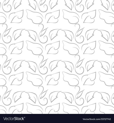 Leaf line pattern on white background Royalty Free Vector