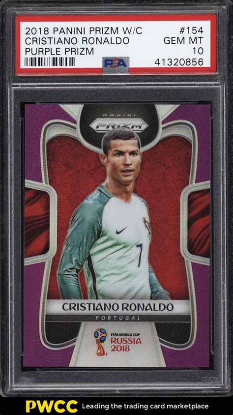 2018 Panini Prizm World Cup Purple Prizms Cristiano Ronaldo /99 PSA 10 ...