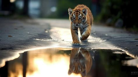 Premium AI Image | Tiger running in the water