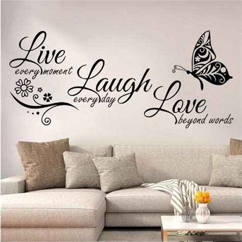 Live Laugh Love Wall Decal Art, Vinyl Live Every Moment Laugh Every Day Love Beyond Words Wall ...