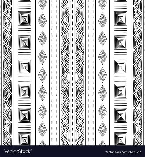 Black and white seamless tribal pattern Royalty Free Vector