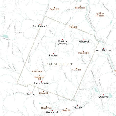 VT Windsor Pomfret Vector Road Map Digital Art by Frank Ramspott - Fine ...