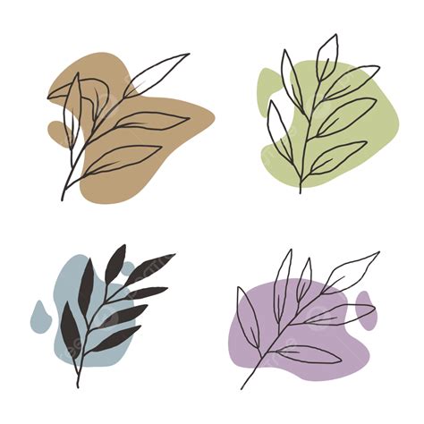 Aesthetic Minimalist Hand Drawn Leaves, Leaves, Aesthetic, Hand Drawn PNG and Vector with ...