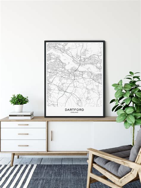 Dartford Map Print City Map Prints Dartford Map City Maps | Etsy